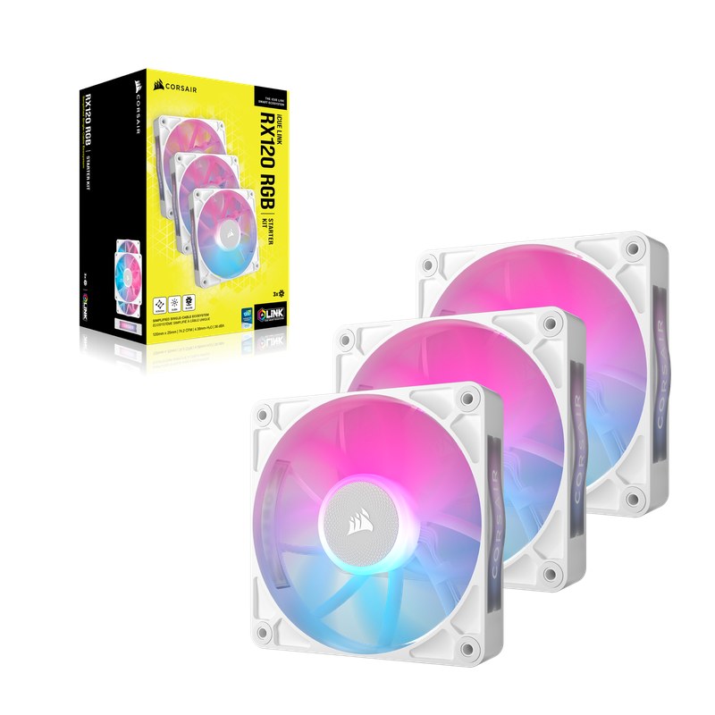 Lüfter — Corsair iCUE Link RX120 RGB White (pack de 3)